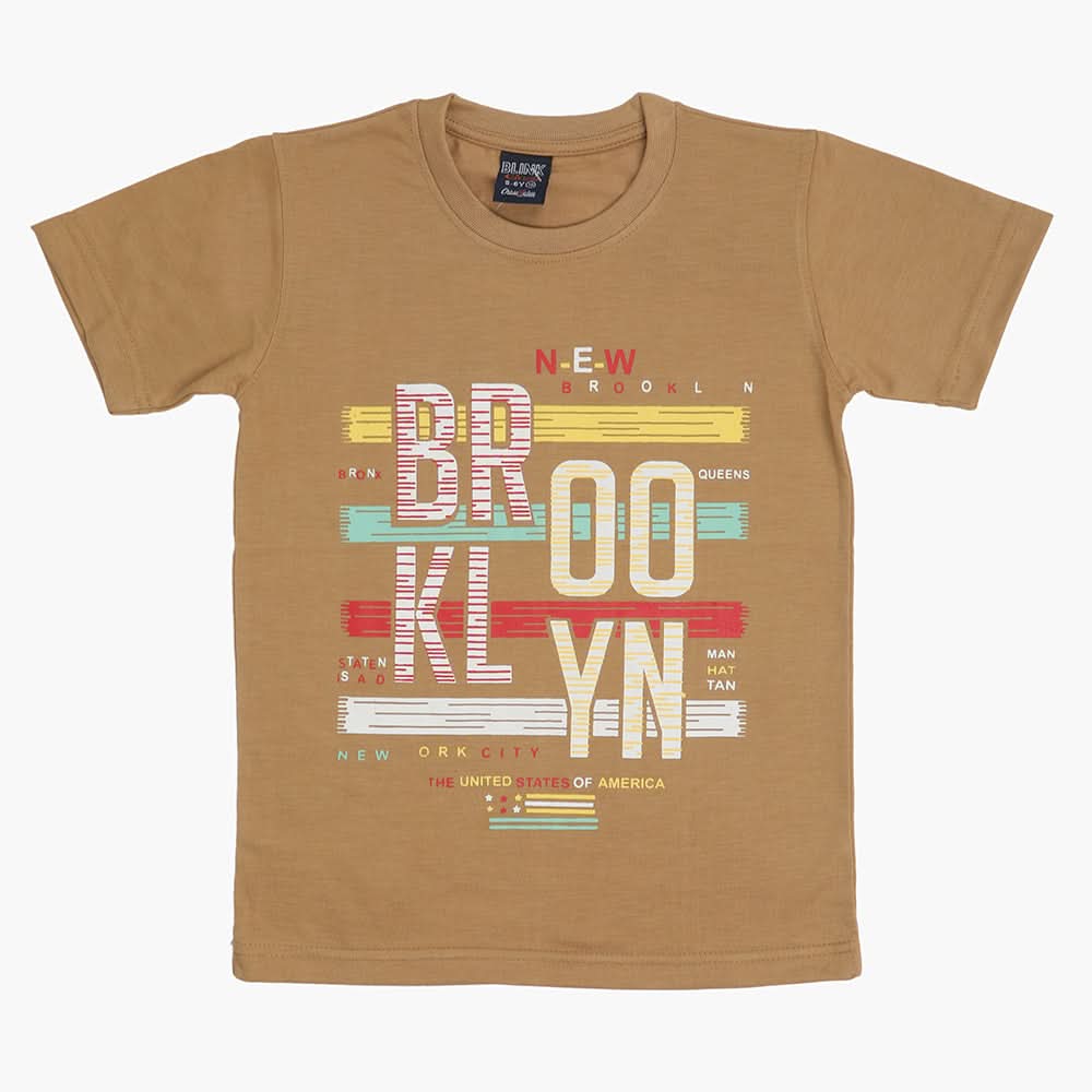 Boys Half Sleeves T-Shirt - Brown, Boys T-Shirts, Chase Value, Chase Value