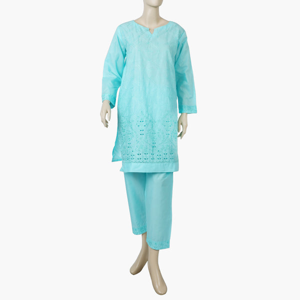 Women's Chicken Kari 2Pcs Suit - Sky Blue, Women Shalwar Suits, Chase Value, Chase Value