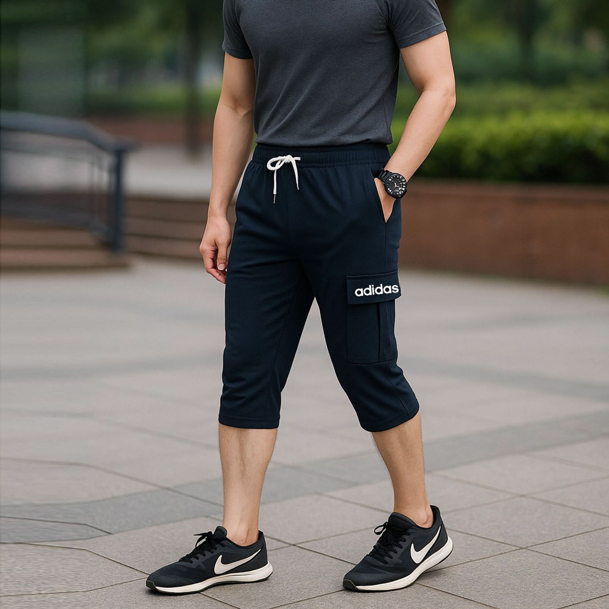 Men's Fancy Cargo 3QTR -Navy Blue, Men's Shorts, Chase Value, Chase Value