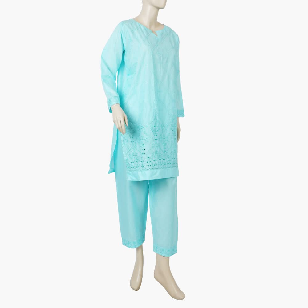 Women's Chicken Kari 2Pcs Suit - Sky Blue, Women Shalwar Suits, Chase Value, Chase Value