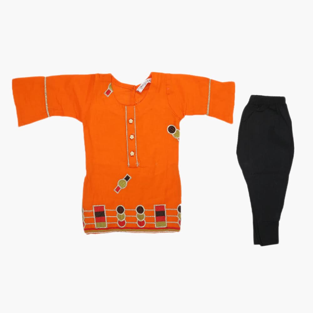 Girls Shalwar Suit - Orange, Girls Shalwar Kameez, Chase Value, Chase Value
