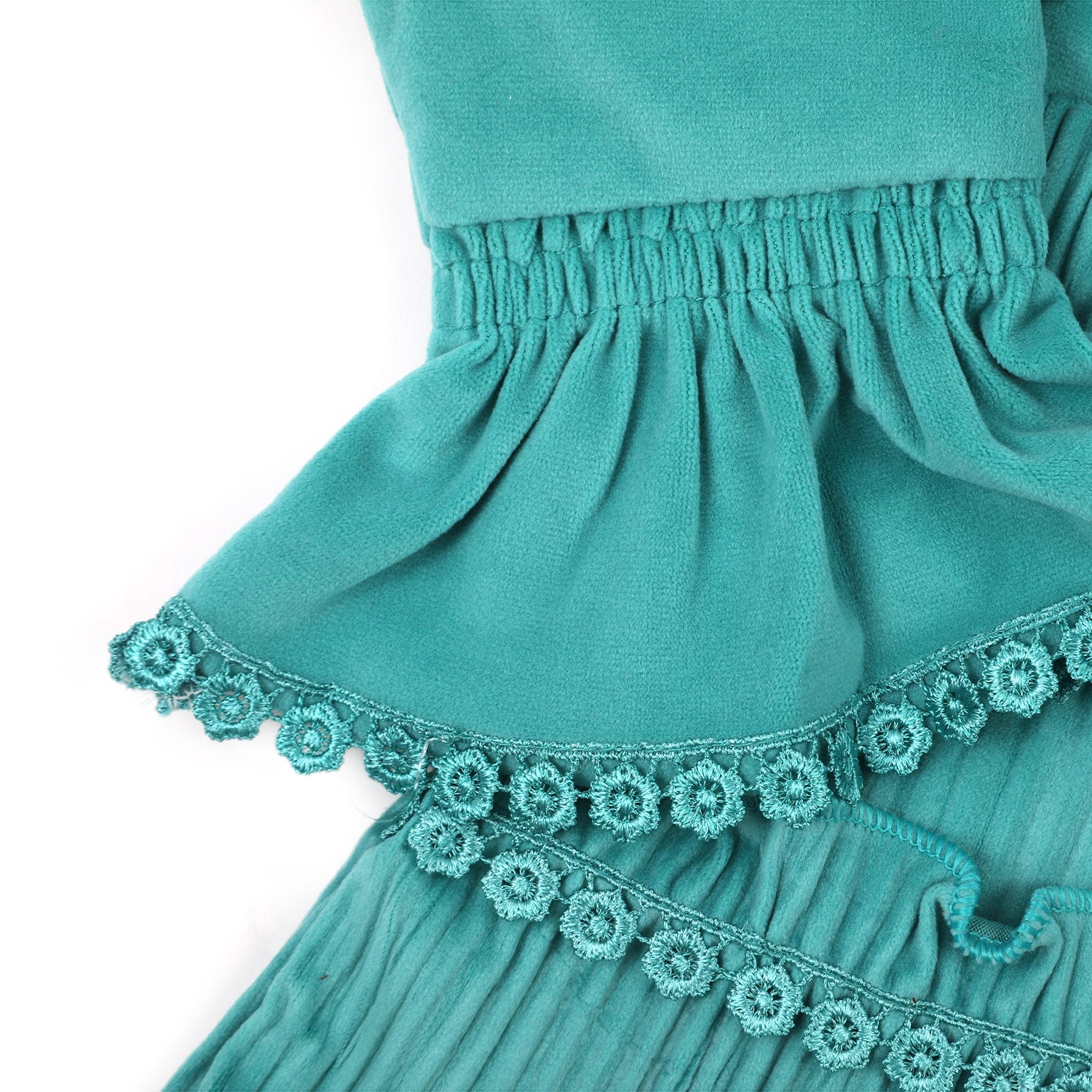 Girls Full Sleeves Pajama Suit - Sea Green, Girls Shalwar Kameez, Chase Value, Chase Value