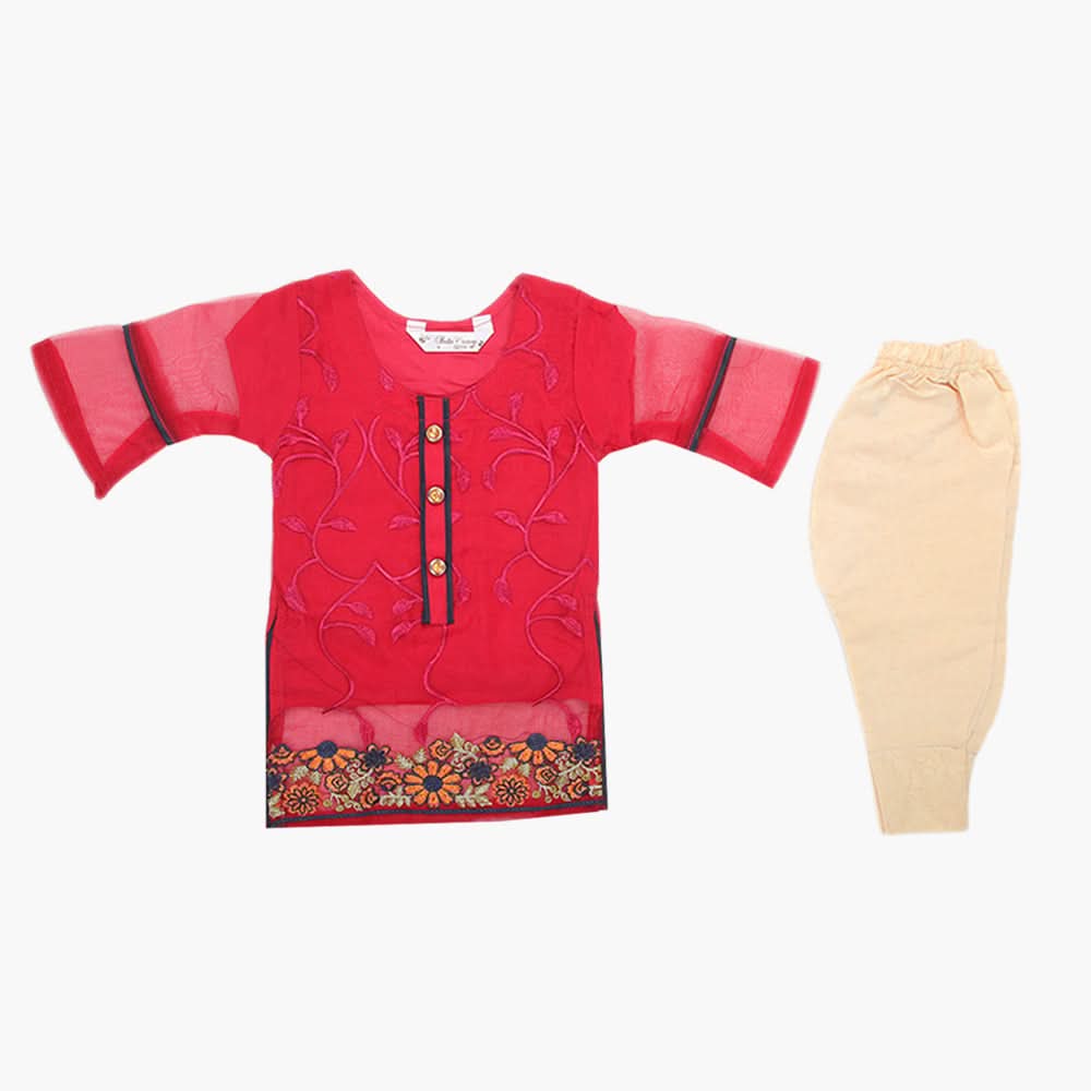 Girls Shalwar Suit - Maroon, Girls Shalwar Kameez, Chase Value, Chase Value
