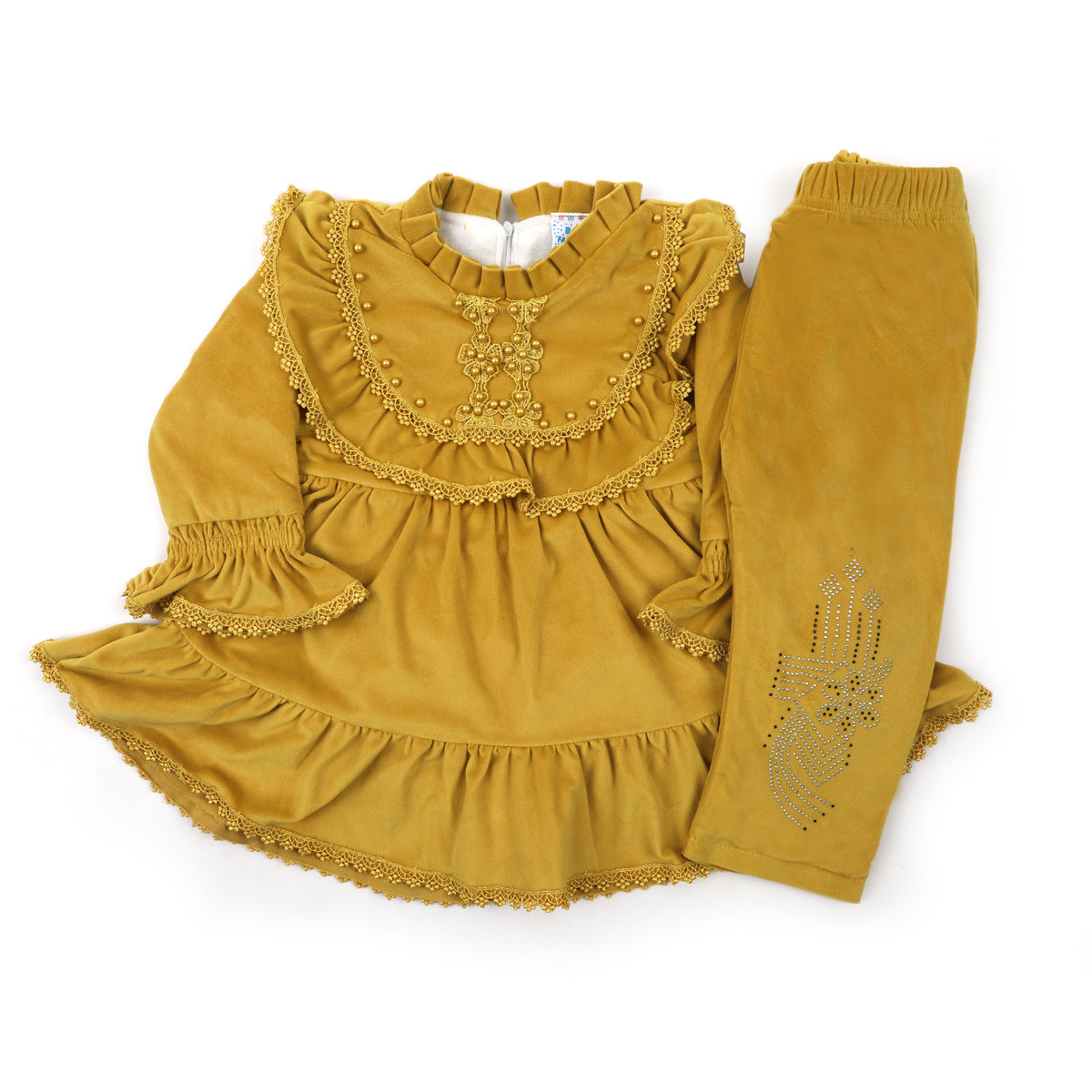 Girls Tight Suit - Mustard, Girls Shalwar Kameez, Chase Value, Chase Value