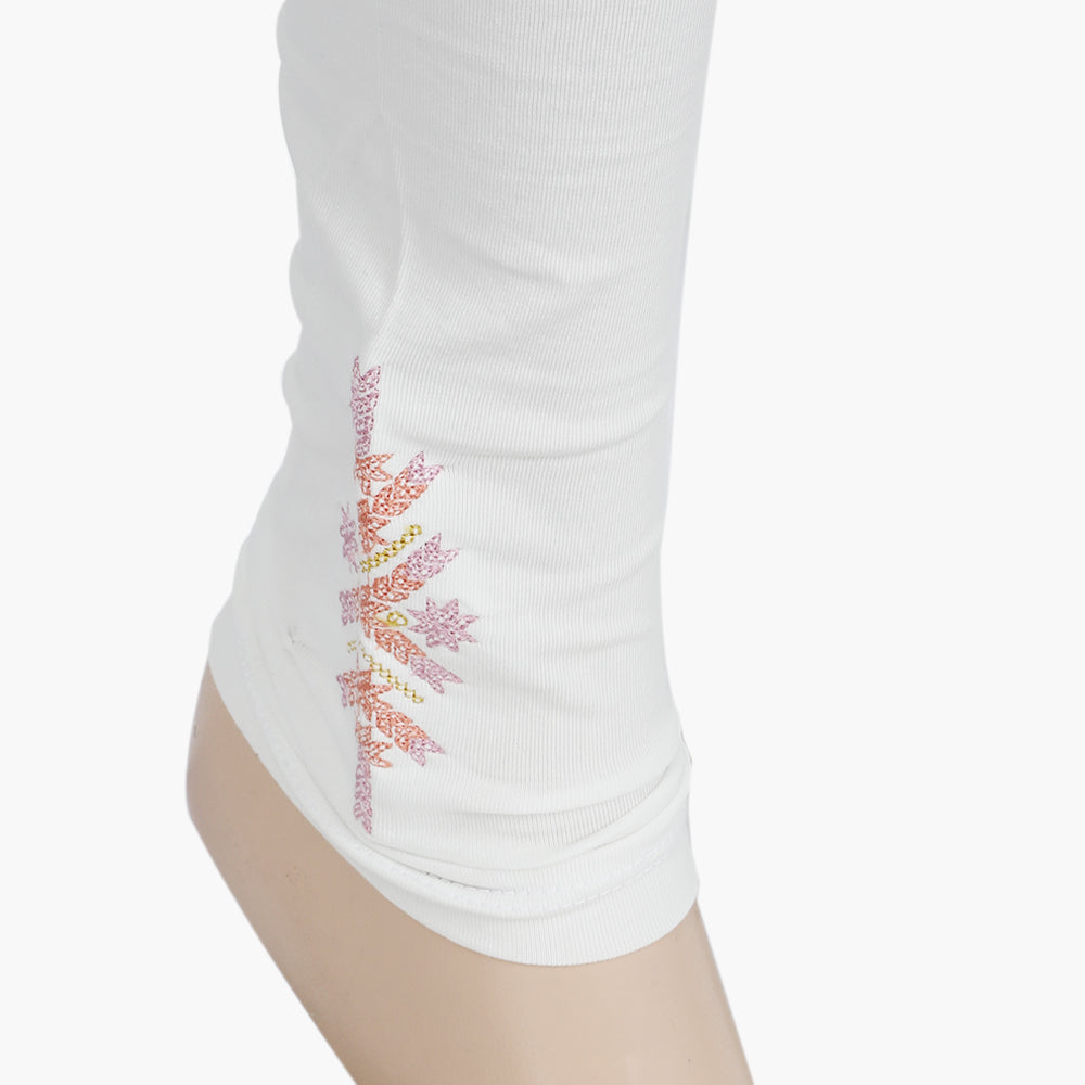 Eminent Women's Embroidered Tights - White, Women Pants & Tights, Eminent, Chase Value