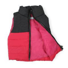 Newborn Boys Sleevesless Parachute Jacket - Dark Pink