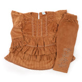 Girls Tight Suit - Brown, Girls Shalwar Kameez, Chase Value, Chase Value