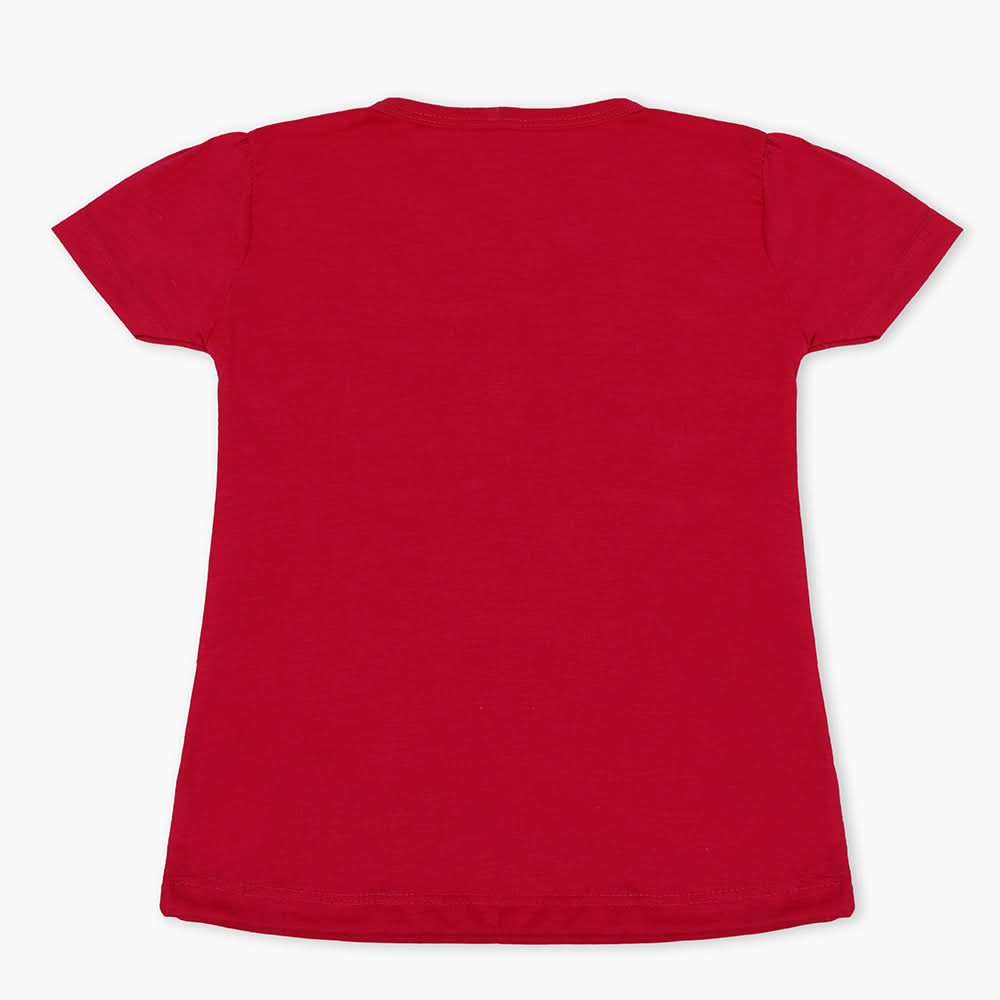 Girls Half Sleeves T-Shirt - Dark Pink, Girls T-Shirts, Chase Value, Chase Value