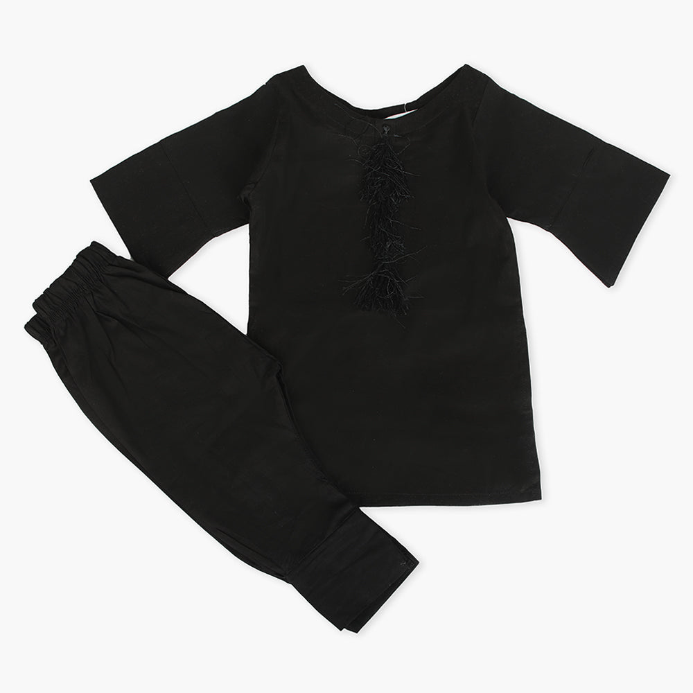 Girls Shalwar Suit - Black, Girls Suits, Chase Value, Chase Value