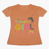 Girls Half Sleeves T-Shirt - Peach, Girls T-Shirts, Chase Value, Chase Value