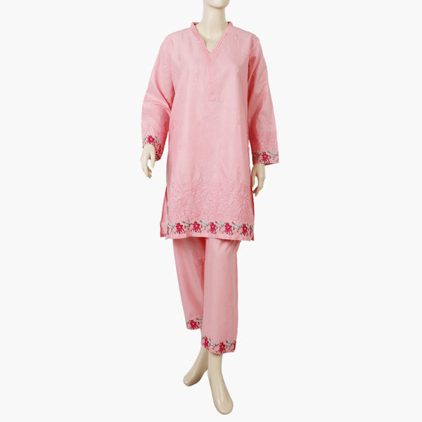 Women's Embroidered 2Pcs Suit - Pink, Women Shalwar Suits, Chase Value, Chase Value