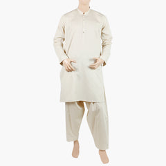 Eminent Men's Plain Kurta Shalwar - Cream