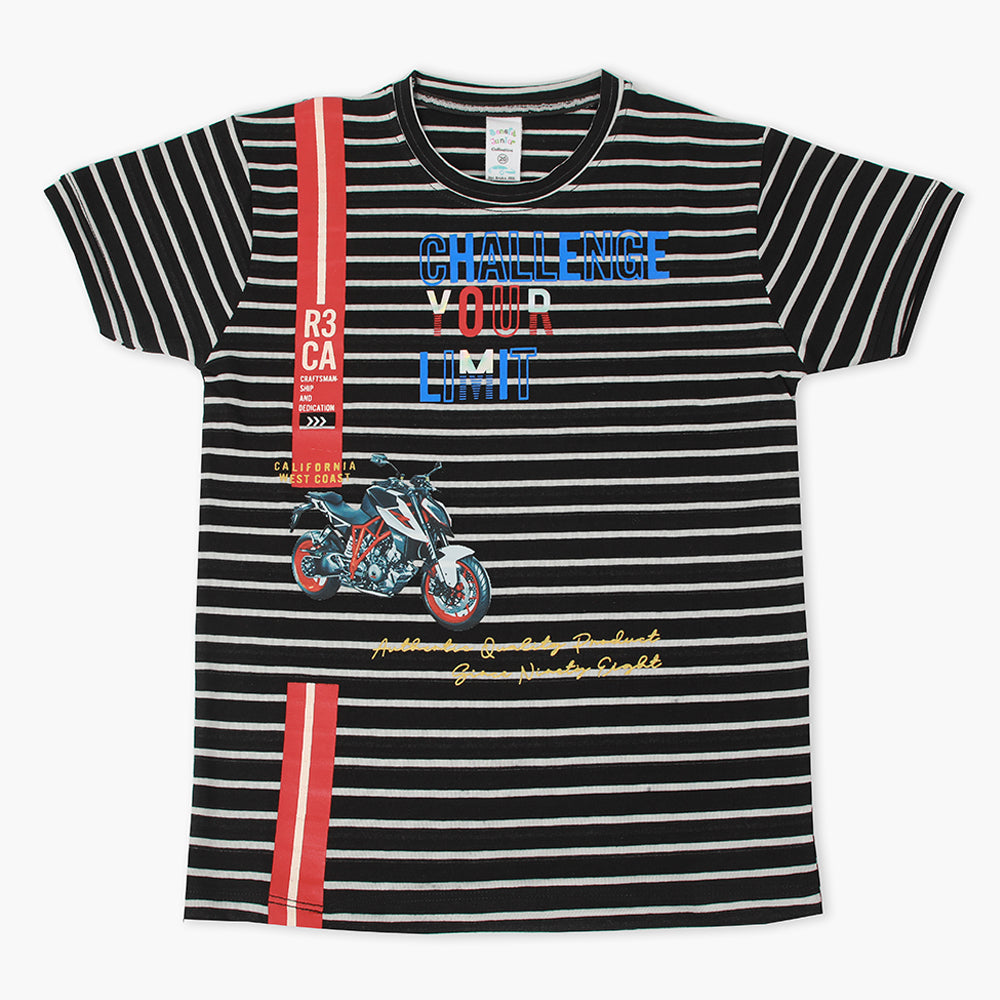Boys Half Sleeves T-Shirt - Black, Boys T-Shirts, Chase Value, Chase Value