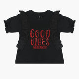 Eminent Girls Half Sleeves T-Shirt - Black, Girls T-Shirts, Eminent, Chase Value