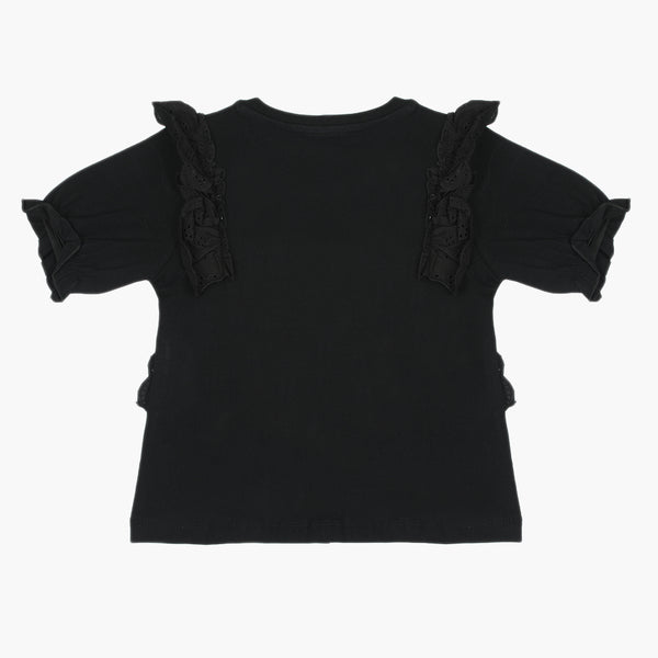 Eminent Girls Half Sleeves T-Shirt - Black, Girls T-Shirts, Eminent, Chase Value