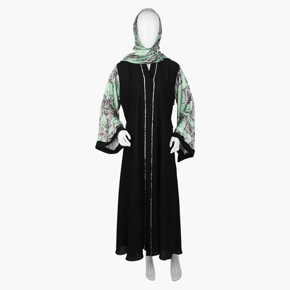 Women's Front Open Abaya - Black, Women Abayas, Chase Value, Chase Value