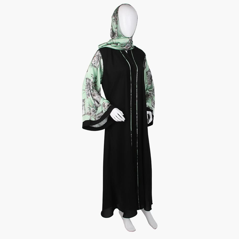 Women's Front Open Abaya - Black, Women Abayas, Chase Value, Chase Value