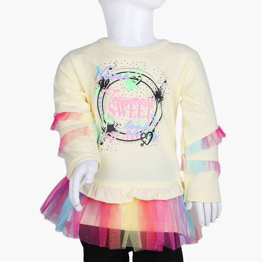 Girls Full Sleeves T-Shirt -  Lemon, Girls T-Shirts, Chase Value, Chase Value
