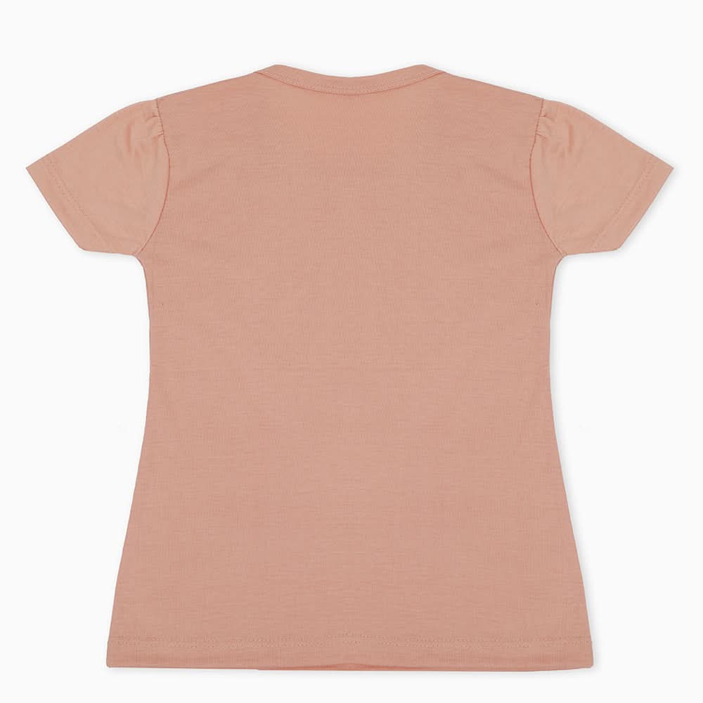Girls Half Sleeves T-Shirt - Tea Pink, Girls T-Shirts, Chase Value, Chase Value