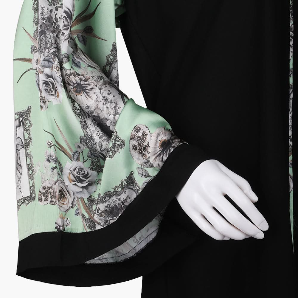 Women's Front Open Abaya - Black, Women Abayas, Chase Value, Chase Value