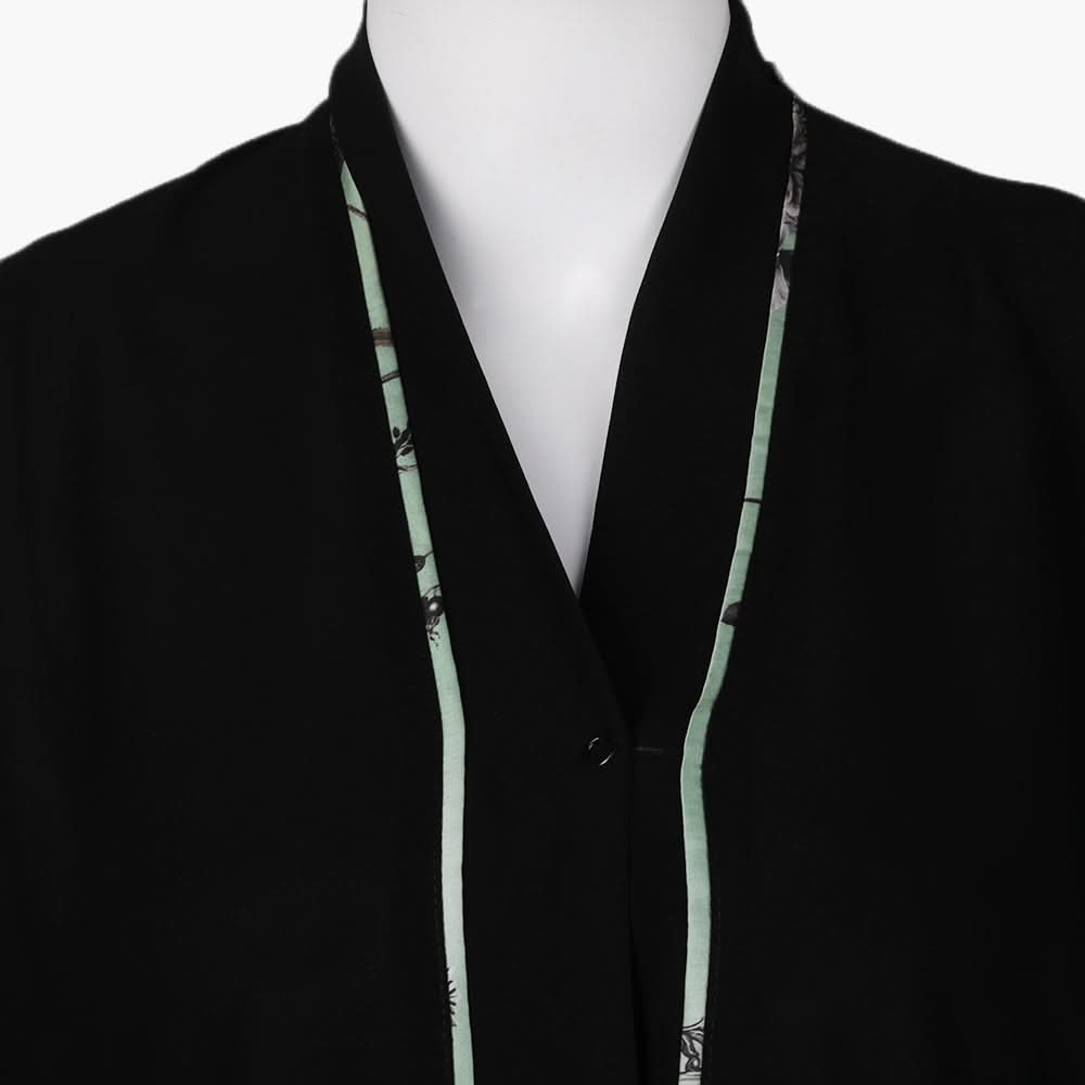 Women's Front Open Abaya - Black, Women Abayas, Chase Value, Chase Value