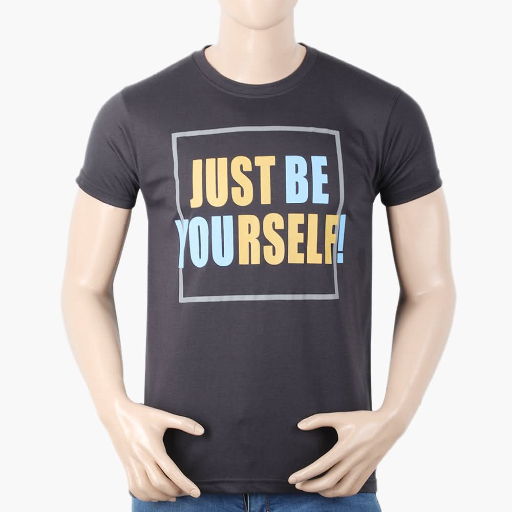 Men's Half Sleeves T-Shirt - Dark Grey, Men's T-Shirts & Polos, Chase Value, Chase Value