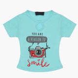 Girls Half Sleeves T-Shirt - Sky Blue, Girls T-Shirts, Chase Value, Chase Value