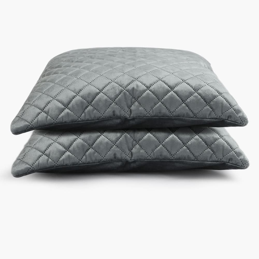Velvet Cushion 2pcs Set - Grey, Cushion Cover, Chase Value, Chase Value