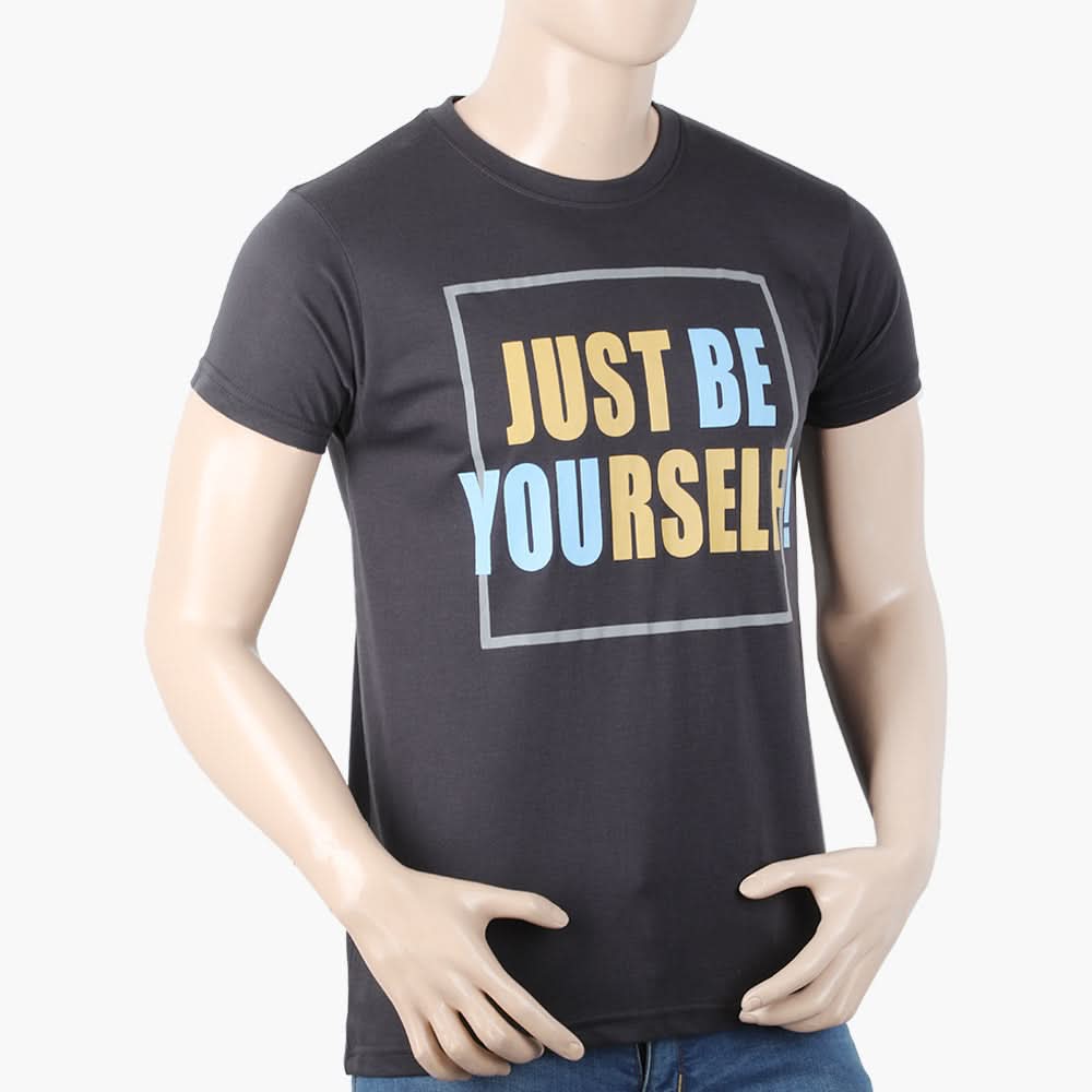 Men's Half Sleeves T-Shirt - Dark Grey, Men's T-Shirts & Polos, Chase Value, Chase Value