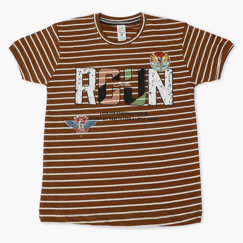 Boys Half Sleeves T-Shirt - Brown, Boys T-Shirts, Chase Value, Chase Value