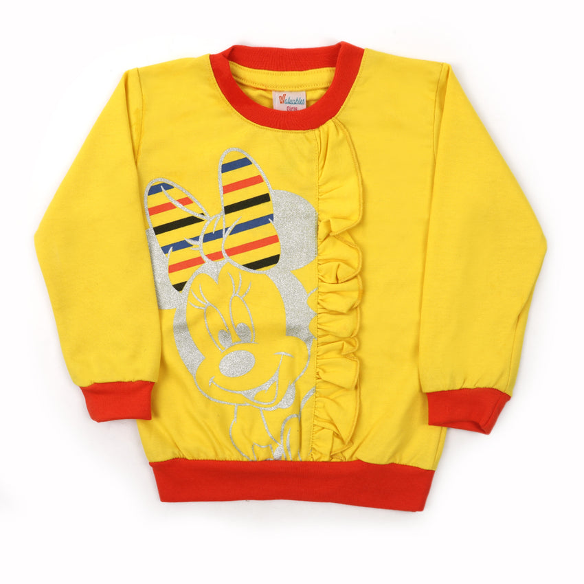 Girls Full Sleeves Sweat Shirt - Yellow