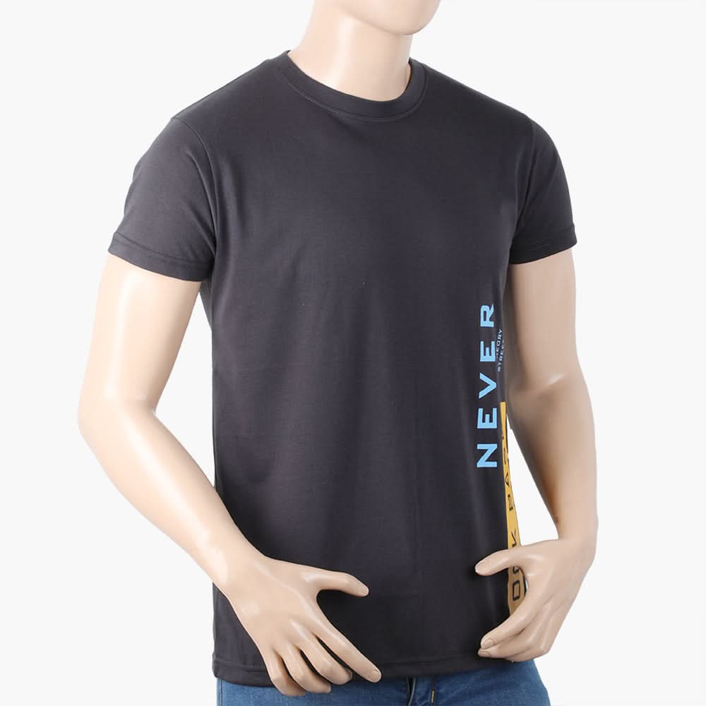 Men's Half Sleeves T-Shirt - Dark Grey, Men's T-Shirts & Polos, Chase Value, Chase Value