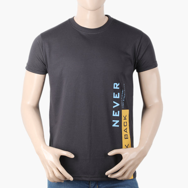 Men's Half Sleeves T-Shirt - Dark Grey, Men's T-Shirts & Polos, Chase Value, Chase Value