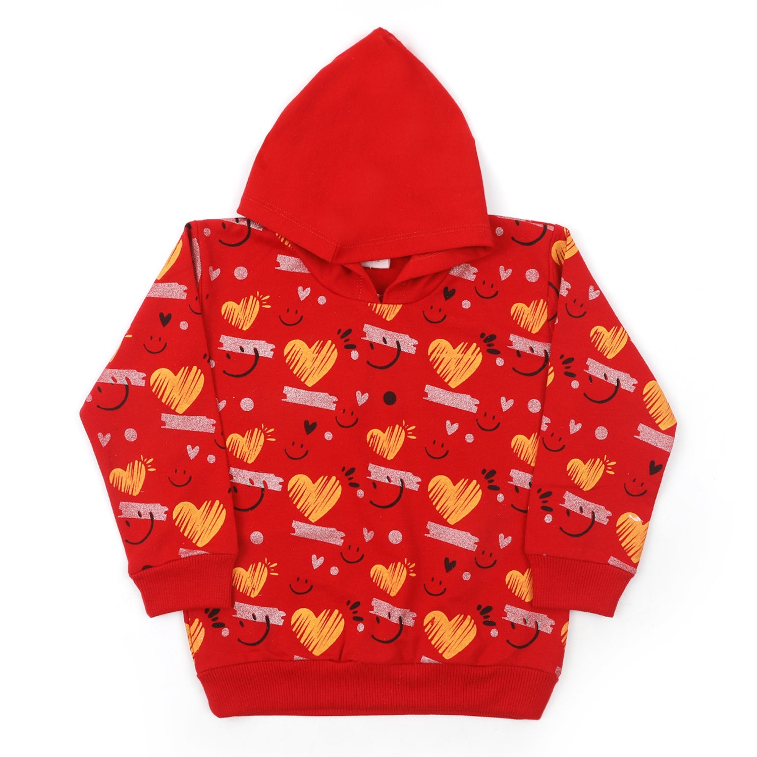 Girls Full Sleeves Hoodie T-Shirt - Red, Girls Hoodies & Sweat Shirts, Chase Value, Chase Value