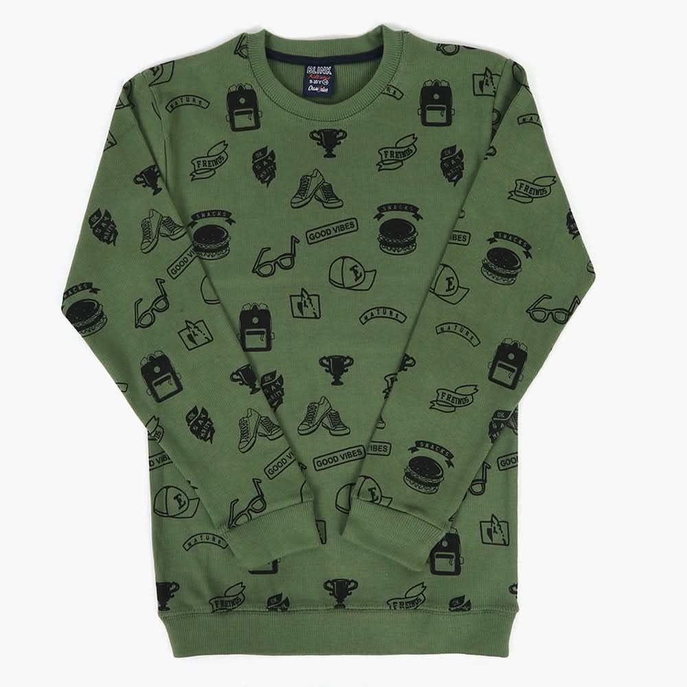 Boys Sweatshirt - Light Green, Boys Hoodies & Sweat Shirts, Chase Value, Chase Value