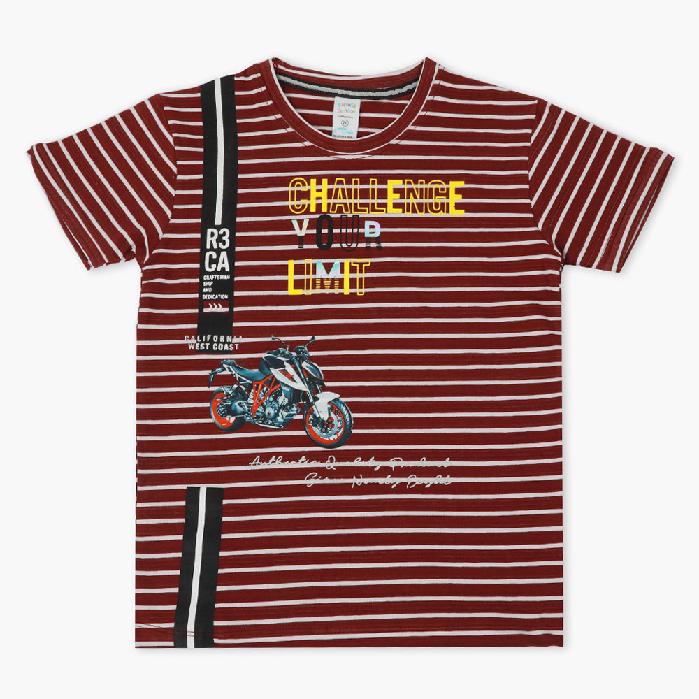 Boys Half Sleeves T-Shirt - Maroon, Boys T-Shirts, Chase Value, Chase Value