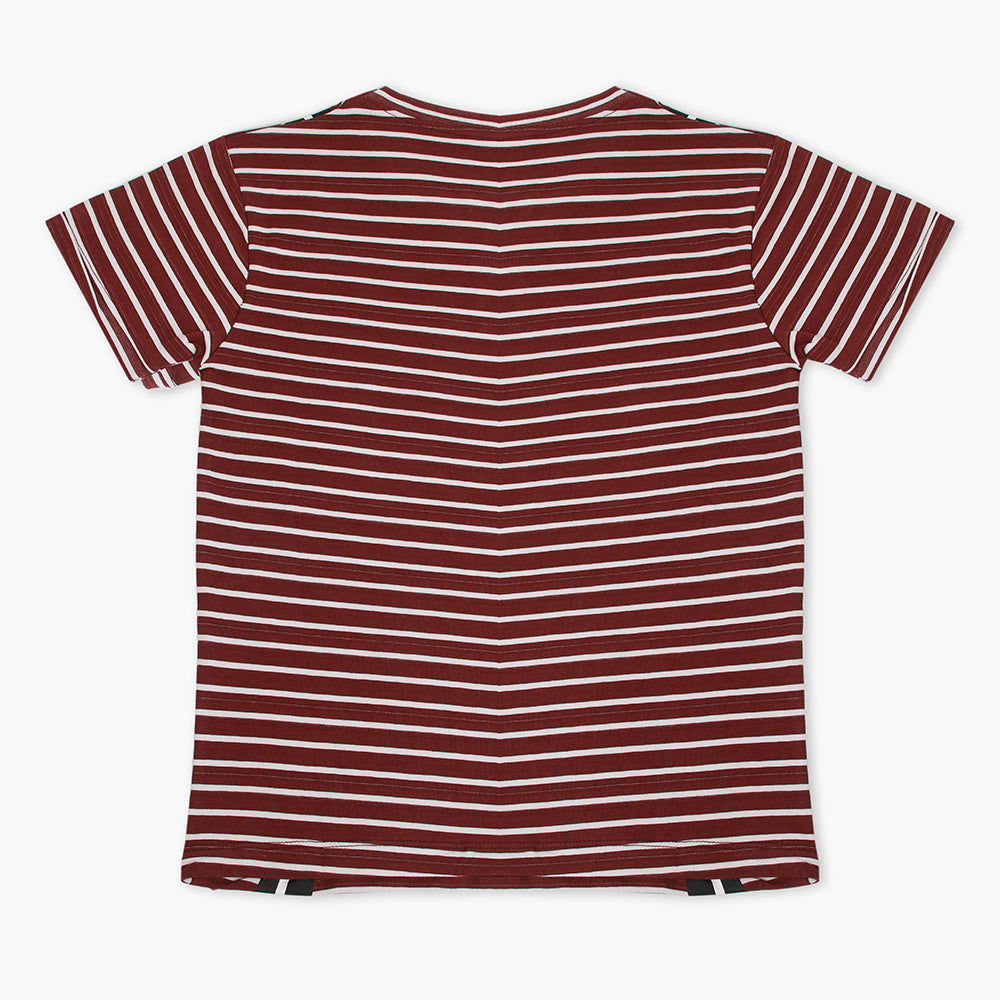 Boys Half Sleeves T-Shirt - Maroon, Boys T-Shirts, Chase Value, Chase Value