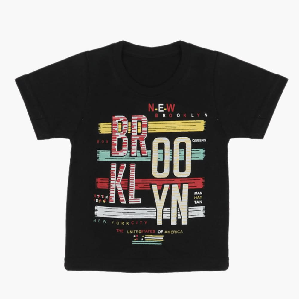 Boys Half Sleeves T-Shirt - Black, Boys T-Shirts, Chase Value, Chase Value