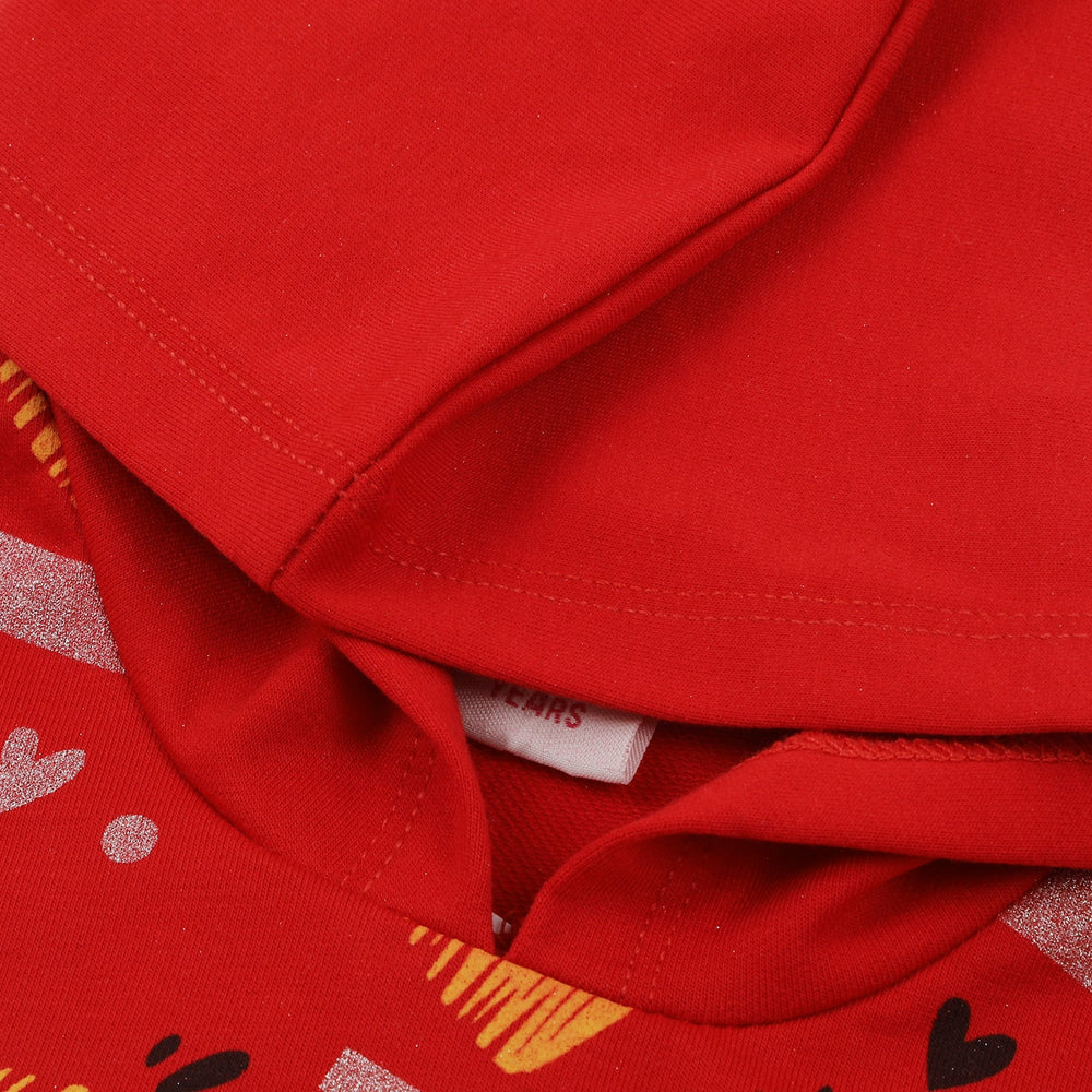 Girls Full Sleeves Hoodie T-Shirt - Red, Girls Hoodies & Sweat Shirts, Chase Value, Chase Value
