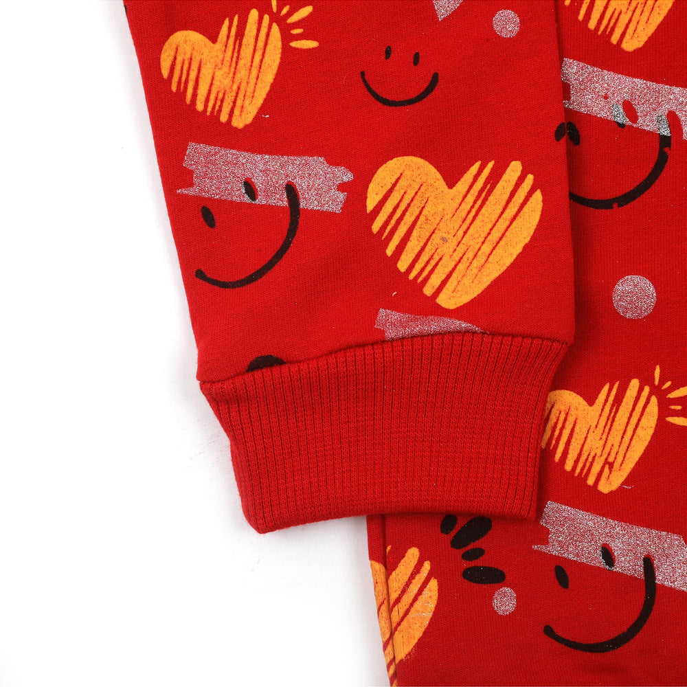 Girls Full Sleeves Hoodie T-Shirt - Red, Girls Hoodies & Sweat Shirts, Chase Value, Chase Value