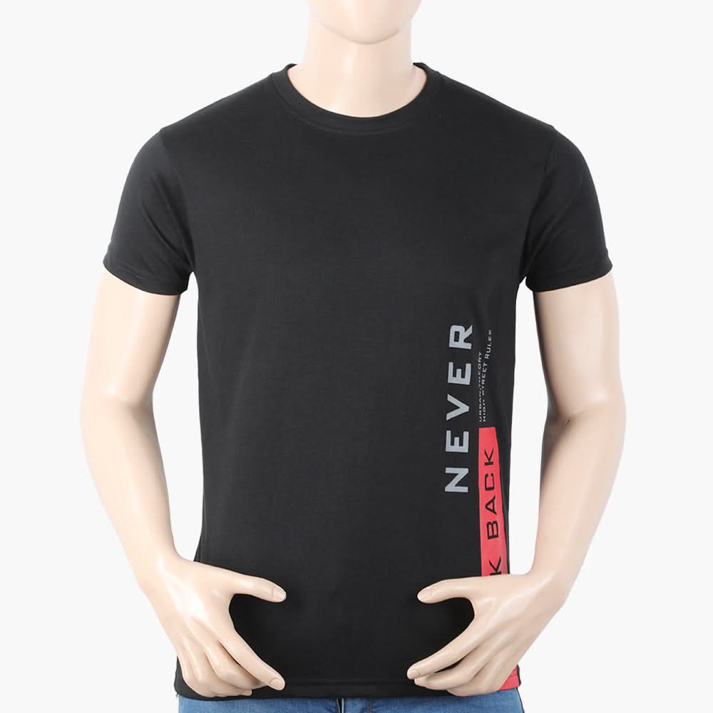 Men's Half Sleeves T-Shirt - Black, Men's T-Shirts & Polos, Chase Value, Chase Value