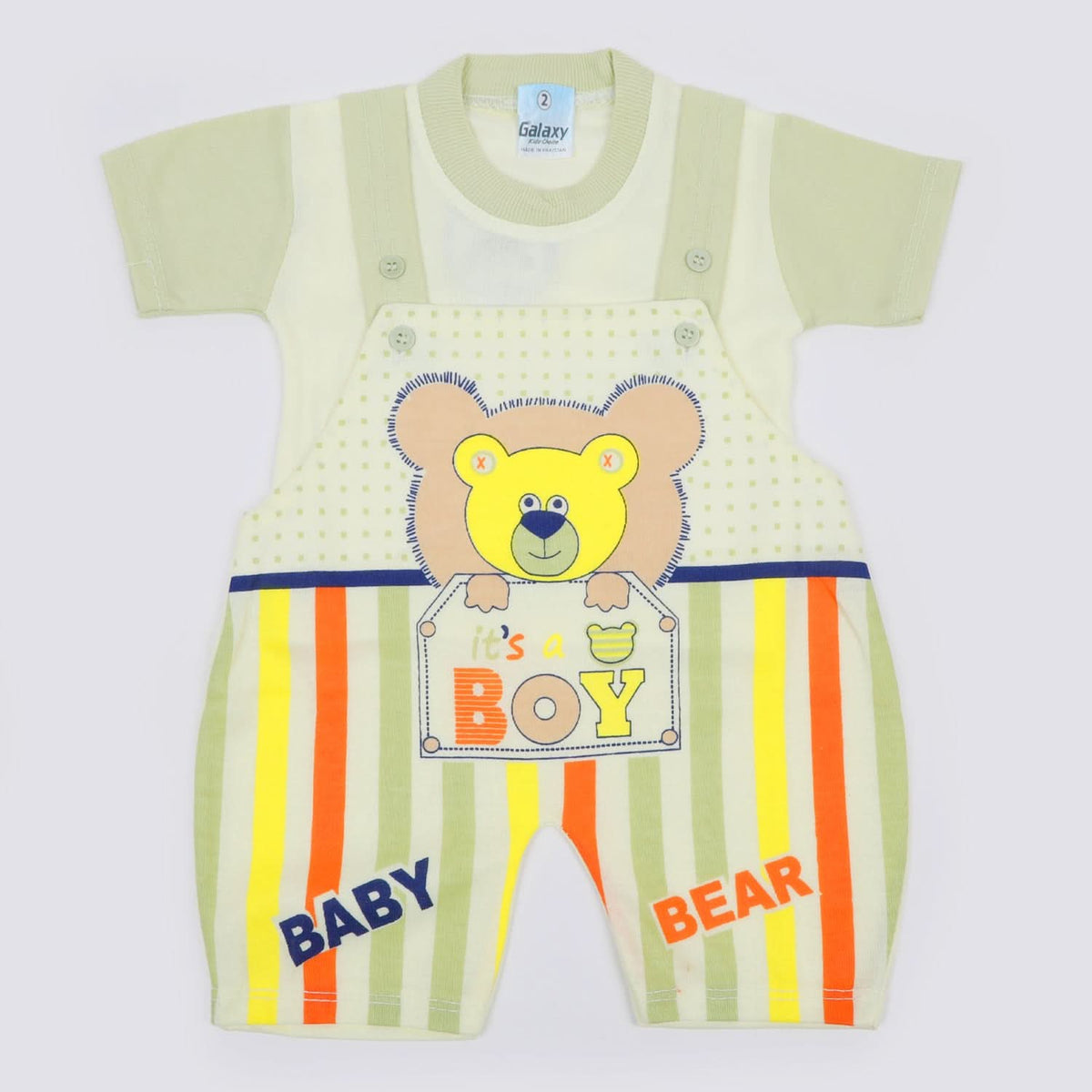 Newborn Boys Half Sleeves Romper - Light Green, Newborn Boys Rompers, Chase Value, Chase Value