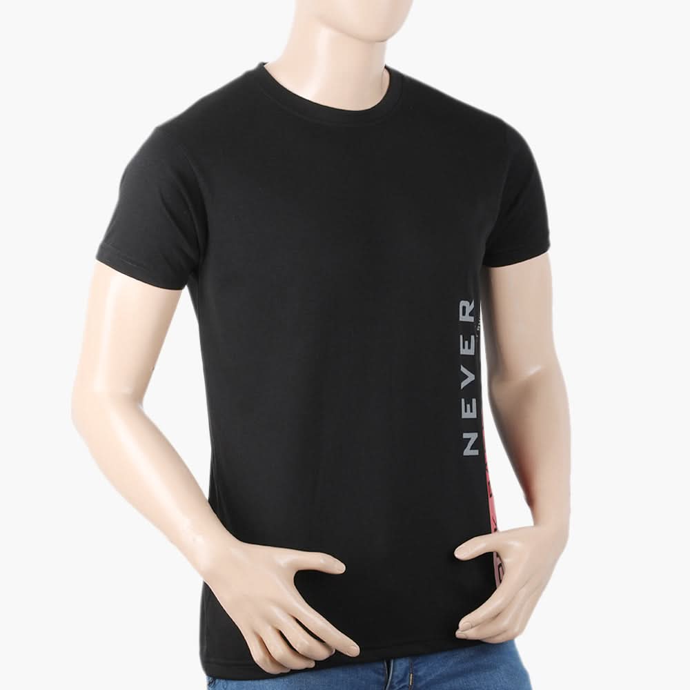 Men's Half Sleeves T-Shirt - Black, Men's T-Shirts & Polos, Chase Value, Chase Value