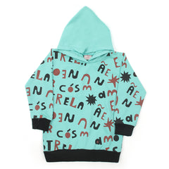 Girls Full Sleeves Hoodie T-Shirt - Sea Green