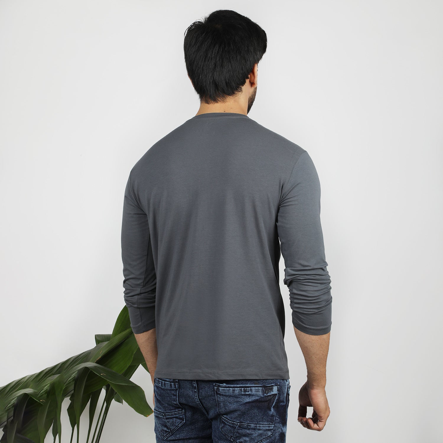 Men's Full Sleeves Printed T-Shirt - Grey, Men's T-Shirts & Polos, Chase Value, Chase Value