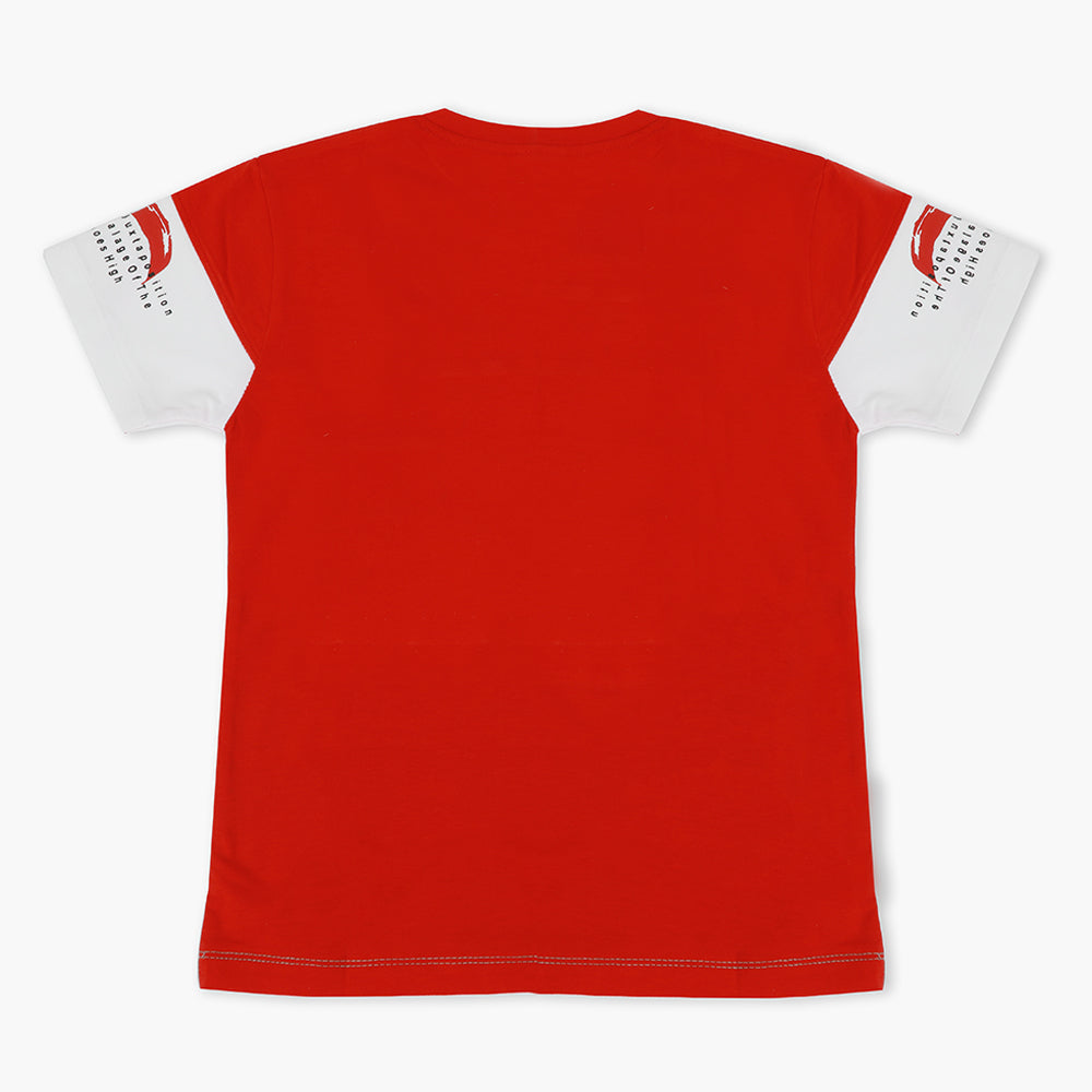 Boys Half Sleeves T-Shirt - Red, Boys T-Shirts, Chase Value, Chase Value