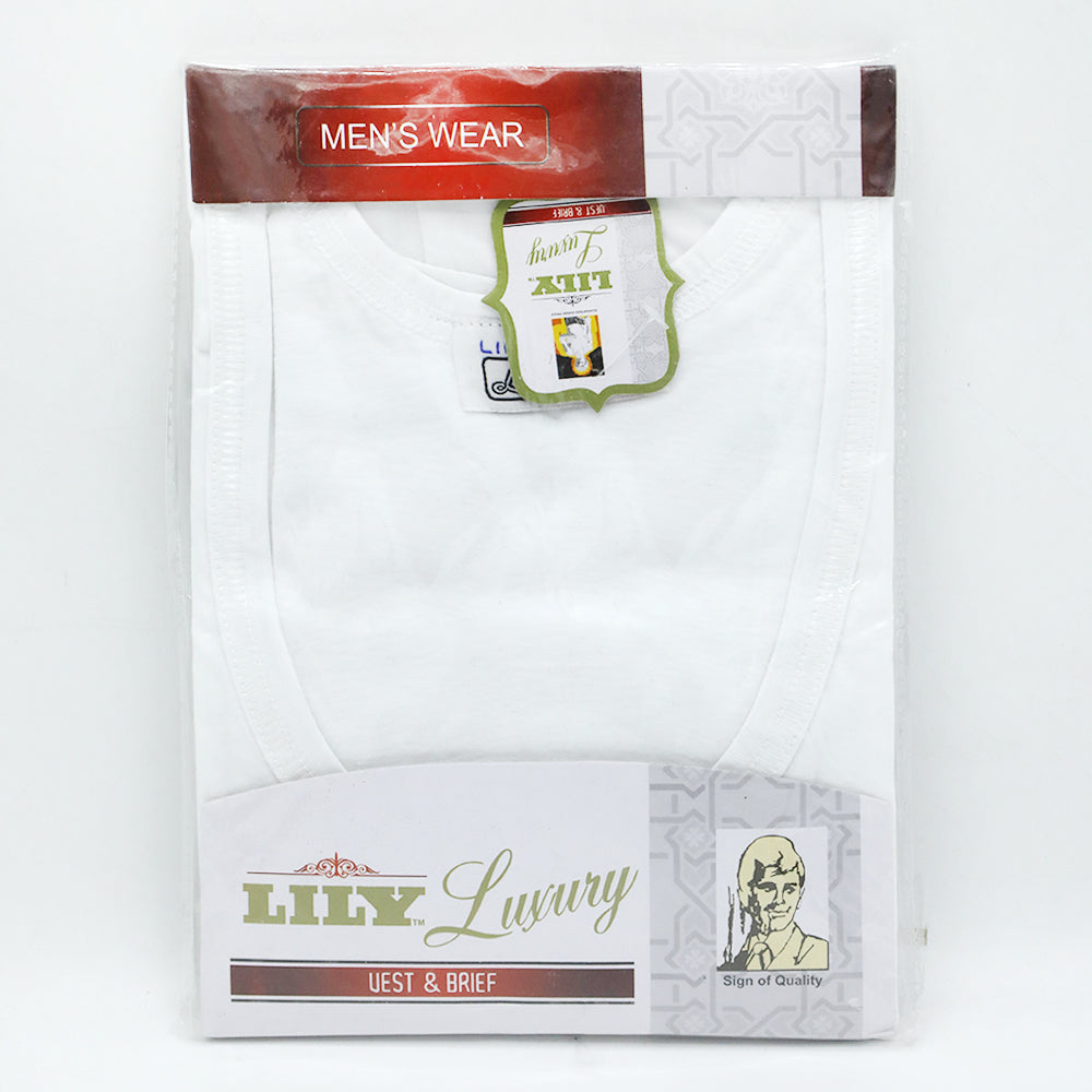 Men's Lily Luxury Sando Vest - White, Men's Vest, Chase Value, Chase Value