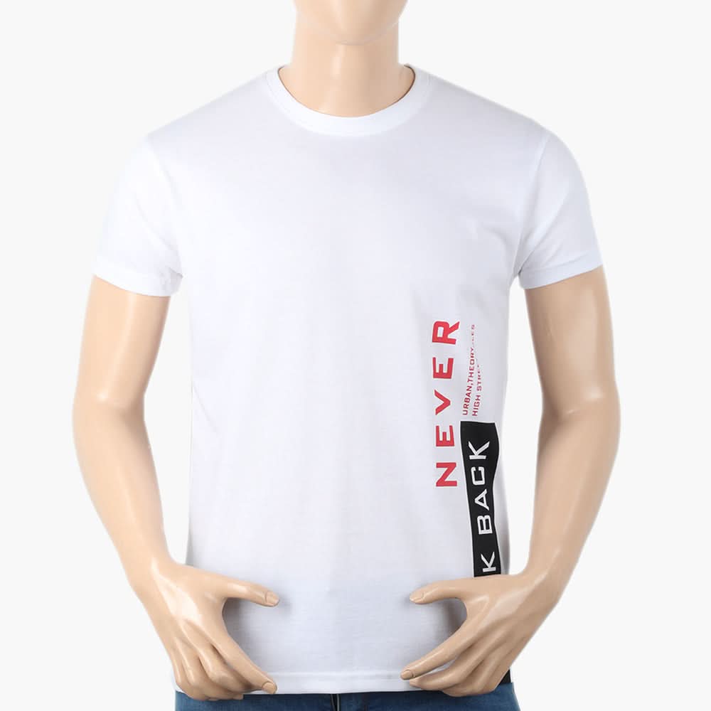 Men's Half Sleeves T-Shirt - White, Men's T-Shirts & Polos, Chase Value, Chase Value