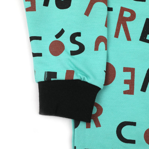 Girls Full Sleeves Hoodie T-Shirt - Sea Green