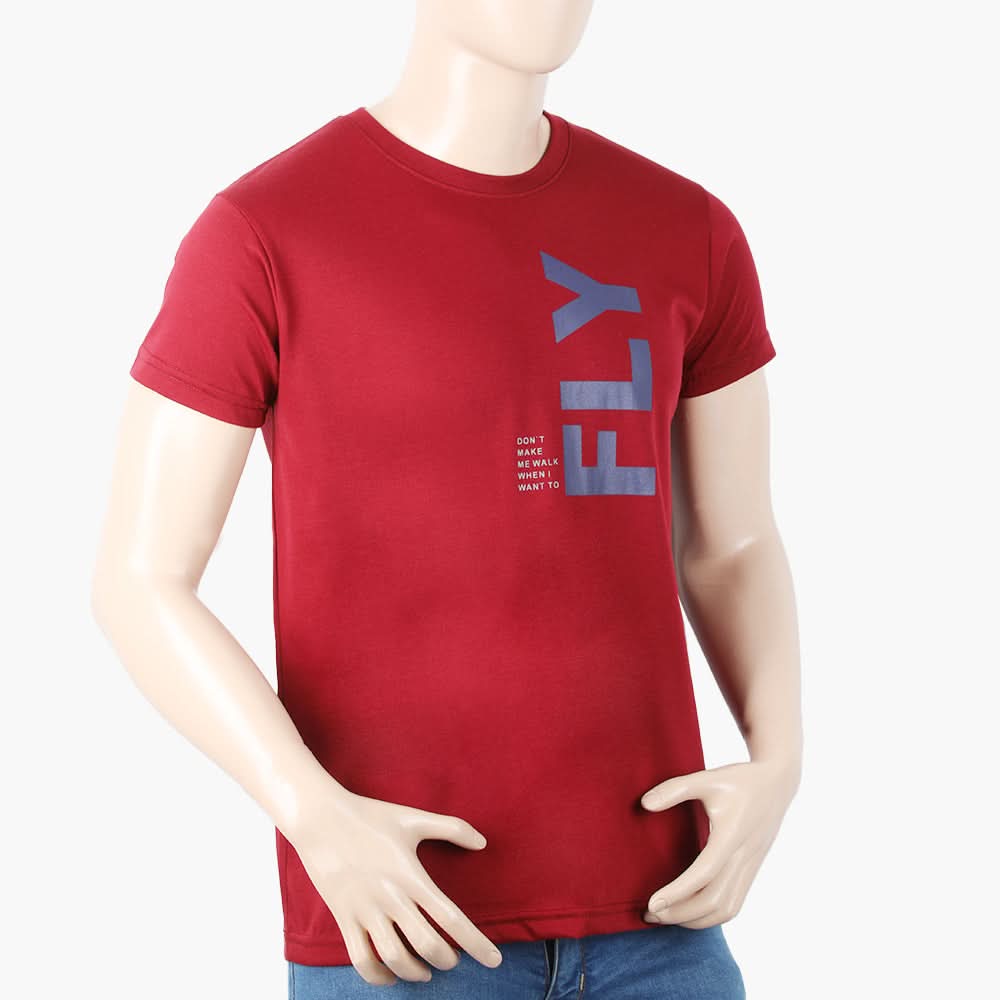 Men's Half Sleeves T-Shirt - Maroon, Men's T-Shirts & Polos, Chase Value, Chase Value